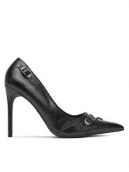 DeeZee Szpilki Q93079-2 Czarny. Czarne szpilki damskie DeeZee, bez wzorów, ze skóry, bez obcasa, bez zapięcia. Za 139.99 zł.