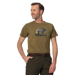 T-shirt myśliwski Tagart Fnt Game Olive nadruk z dzikiem. Zielone t-shirty męskie tagart, l, bez wzorów, bez kołnierzyka. Za 99.00 zł.