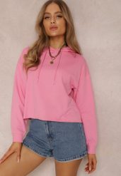 Różowa Bluza Palanthe. Czerwone bluzy damskie Renee, xl, bez wzorów, z kapturem. Za 29.99 zł.