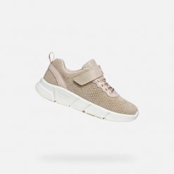 Buty GEOX J ARIL GB Złoty. Żółte obuwie sportowe damskie Geox, bez wzorów, z tkaniny, na fitness i siłownię. Za 197.99 zł.