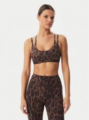 Adidas Biustonosz sportowy Optime Leopard Strappy KF5702 Brązowy. Brązowe koszulki sportowe damskie Adidas, m, bez wzorów, z syntetyku, bez kołnierzyka, bez ramiączek, na fitness i siłownię. Za 238.99 zł.