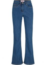 Dżinsy ze stretchem BOOTCUT, mid waist. Niebieskie jeansy damskie bonprix. Za 79.99 zł.