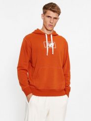 New Balance Bluza NB Essentials Hoodie MT33508 Pomarańczowy Regular Fit. Brązowe bluzy męskie New Balance, l, bez wzorów, z syntetyku, bez kaptura. Za 208.99 zł.