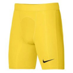 Męskie Spodenki Kompresyjne Pro Strike DriFIT. Żółte krótkie spodenki sportowe męskie Nike, l, bez wzorów, z elastanu, na fitness i siłownię, dri-fit (nike). Za 157.99 zł.