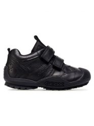 Geox Sneakersy J Savage A J0424A 00043 C9999 M Czarny. Czarne buty sportowe chłopięce Geox, bez wzorów, ze skóry, bez zapięcia. Za 299.99 zł.