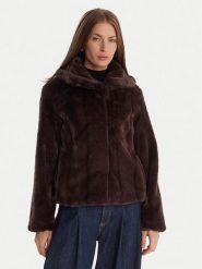 Guess Futro W0BL0N WDCH0 Brązowy Regular Fit. Brązowe płaszcze damskie Guess, s, z aplikacjami, z futra, bez kaptura. Za 699.99 zł.