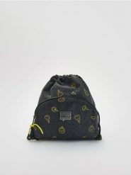 Plecak worek SmileyWorld® - czarny. Czarne torby i plecaki dziecięce Reserved, małe. Za 59.99 zł.