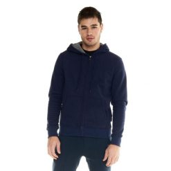 Męska bluza Leone z kapturem i zamkiem błyskawicznym Lifestyle. Niebieskie bluzy męskie LEONE 1947 APPAREL, z tkaniny, bez zapięcia, na fitness i siłownię. W wyprzedaży za 223.60 zł.