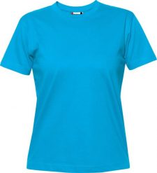 Clique Premium-T Women Koszulka z okrągłym dekoltem, bawełna, turkus – turquoise. Niebieskie t-shirty damskie CLIQUE, xl, bez wzorów, z bawełny, bez kołnierzyka. Za 112.69 zł.