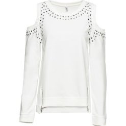 Bluza z wycięciami bonprix biel wełny. Bluzy damskie bonprix. Za 49.99 zł.