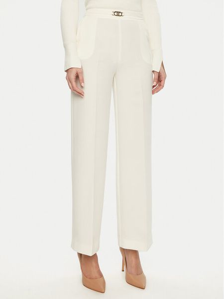 Marciano Guess Spodnie materiałowe 5RGB02 7115A Écru Regular Fit. Białe spodnie materiałowe damskie Marciano Guess, z aplikacjami, z materiału. Za 359.99 zł.