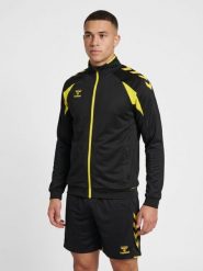 Kurtka z dresu Hummel Core 2.0. Czarne kurtki damskie Hummel, xl, bez wzorów, z dresówki, bez kaptura, na fitness i siłownię. Za 217.50 zł.