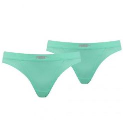 Figi Damskie 907632 Micro Mesh (zestaw 2 Sztuk). Zielone bokserki damskie Puma, xs, bez wzorów, z meshu. Za 100.99 zł.
