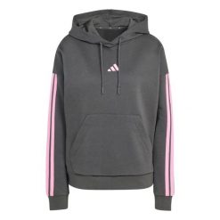 Bluza damska z kapturem adidas Essentials 3-stripes Fleece. Szare bluzy damskie Adidas, xs, bez wzorów, z materiału, z kapturem. Za 234.00 zł.