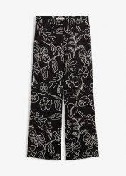 Spodnie Marlena. Czarne spodnie materiałowe damskie bonprix, bez wzorów. Za 169.99 zł.