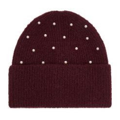 Czapka Nine West. Czerwone czapki i kapelusze damskie Nine West, na zimę, bez wzorów. Za 59.99 zł.