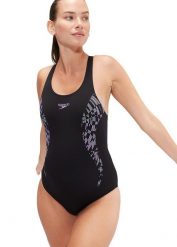 Strój Kąpielowy Speedo Muscleback – Granatowy / Wielokolorowy – Rozmiar 28. Fioletowe kostiumy jednoczęściowe damskie Speedo, bez wzorów, z materiału, klasyczne, na fitness i siłownię. Za 172.51 zł.