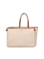 Tommy Hilfiger Torebka Th Monoplay Tote Le AW0AW17416 Beżowy. Brązowe torebki do ręki damskie Tommy Hilfiger, bez wzorów, ze skóry, bez dodatków. Za 849.99 zł.