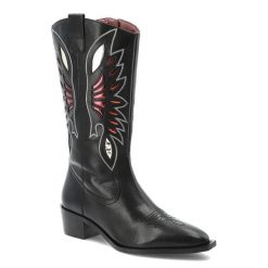 Czarne Kowbojki Gioseppo Stylowe Obuwie Damskie. Czarne kozaki damskie Hot Potatoes by Gioseppo, z jeansu, bez obcasa, na obcasie. Za 586.99 zł.