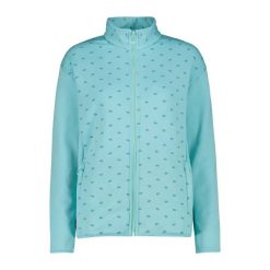 Damska rozciągliwa polarowa bluza z zamkiem CMP. Niebieskie bluzy sportowe damskie CMP, s, bez wzorów, z materiału, bez kaptura, trekkingowe. Za 312.50 zł.