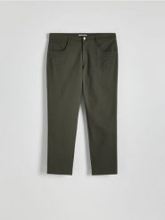 Spodnie slim fit z modalem - jasny zielony. Zielone spodnie materiałowe męskie Reserved, l, bez wzorów, z tkaniny. W wyprzedaży za 59.99 zł.