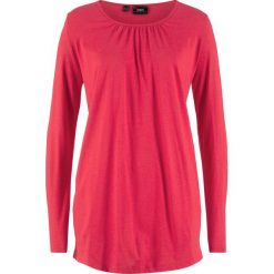 Shirt z długim rękawem i okrągłym dekoltem bonprix czerwony. Bluzki damskie bonprix. Za 44.99 zł.
