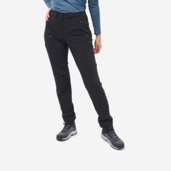 Spodnie turystyczne damskie Quechua MH500. Czarne spodnie sportowe damskie QUECHUA, l, bez wzorów, z bawełny, trekkingowe. Za 149.99 zł.