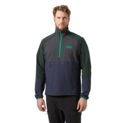 Kurtka przeciwwiatrowa 1/2 zip Helly Hansen Cascade Shield. Fioletowe kurtki męskie Helly Hansen, bez wzorów, z softshellu, sportowe, bez kaptura. Za 680.50 zł.