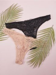 Majtki stringi 2 pack - wielobarwny. Stringi damskie Sinsay, l, bez wzorów, z koronki. Za 15.99 zł.