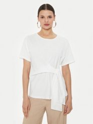 ViCOLO Bluzka UB0283 Biały Regular Fit. Białe bluzki damskie ViCOLO, bez wzorów, z bawełny, bez kołnierzyka, bez ramiączek. Za 89.99 zł.