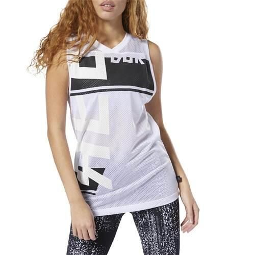 Koszulka treningowa damska Reebok Meet You There. Białe koszulki sportowe damskie Reebok, s, bez wzorów, bez kołnierzyka, bez ramiączek, do biegania. Za 163.00 zł.