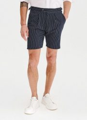 PAKO LORENTE - Szorty męskie w prążek z lnem. Spodnie materiałowe męskie Pako Lorente, na lato, m, bez wzorów, z bawełny. Za 169.99 zł.
