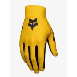 Rękawiczki rowerowe męskie Fox Flexair Glove. Żółte buty sportowe męskie FOX, bez zapięcia, rowerowe. Za 140.99 zł.