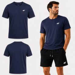 T-SHIRT MĘSKI 4F KOSZULKA BAWEŁNIANA SPORTOWA TTSHM3341 SS26. Szare koszulki sportowe męskie 4f, m, bez wzorów, z bawełny, bez kołnierzyka, bez ramiączek, na fitness i siłownię. Za 49.99 zł.