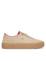 Tommy Hilfiger Espadryle Th Foxing Platform Rope FW0FW09173 Beżowy. Brązowe espadryle damskie Tommy Hilfiger, bez wzorów, z materiału, bez obcasa, bez zapięcia. Za 409.99 zł.
