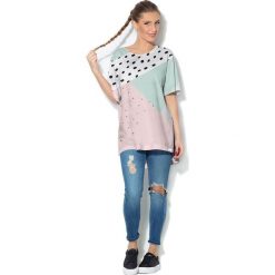 Colour Pleasure Koszulka CP-033 28 biało-miętowo-różowa r. uniwersalny. T-shirty damskie marki Colour Pleasure. Za 76.57 zł.