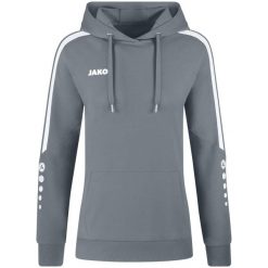 Bluza z kapturem Jako Power. Szare swetry damskie Jako, na zimę, bez wzorów, z bawełny, bez kołnierzyka, bez ramiączek, z kapturem. Za 296.70 zł.