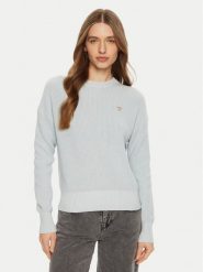 Guess Jeans Sweter W4BR08 Z3HM1 Niebieski Regular Fit. Niebieskie swetry damskie Guess Jeans, xs, z aplikacjami, z jeansu, bez kołnierzyka, bez ramiączek, bez kaptura. Za 209.99 zł.