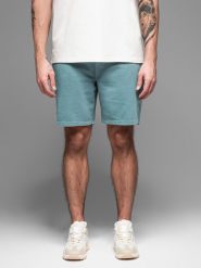 Męskie krótkie spodenki dresowe RELAXED FIT w stylu athleisure turkusowe V1 OM-SRWS-0122 S. Niebieskie krótkie spodenki sportowe męskie Ombre, m, bez wzorów, z dresówki. Za 121.01 zł.