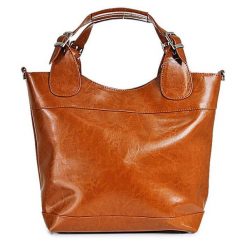 Torebka skórzana elegancki kuferek DAN-A T195 camel. Brązowe torebki do ręki damskie DAN-A, bez wzorów, ze skóry, biznesowe, bez dodatków. Za 399.99 zł.