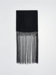 Spódnica mini z frędzlami - czarny. Czarne spódnice damskie Sinsay, l, bez wzorów, mini. Za 39.99 zł.