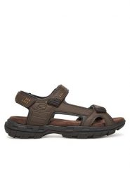 Skechers Sandały Garver-Louden 64487/BRN Brązowy. Brązowe sandały męskie Skechers, ze skóry, bez zapięcia. Za 229.99 zł.