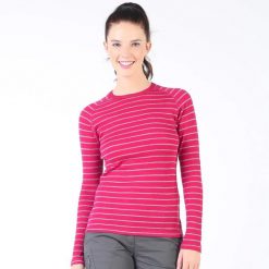 Bluza termoaktywna damska z długim rękawem Skadi - 100% Wełna Merino. Czerwone bluzy sportowe damskie WOOLONA, s, bez wzorów, z wełny, bez kaptura, trekkingowe. W wyprzedaży za 342.00 zł.