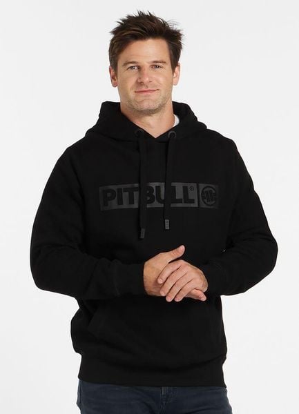 Bluza męska Pitbull z kapturem Hilltop Black. Czarne bluzy męskie PITBULL, l, z aplikacjami, z bawełny, z kapturem, na fitness i siłownię. Za 239.00 zł.