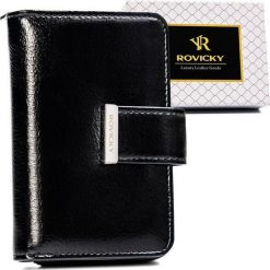 Rovicky Portfel damski z jednolitej skóry ekologicznej, zapinany zatrzaskiem - Rovicky NoSize. Portfele damskie ROVICKY, bez wzorów, ze skóry ekologicznej. Za 121.95 zł.