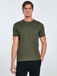 Koszulka męska bawełniana z logo BIG STAR khaki Wlader 303. Zielone t-shirty męskie Big Star, l, bez wzorów, z bawełny, retro, bez kołnierzyka. Za 119.99 zł.