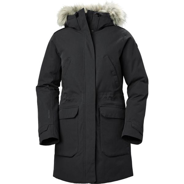 Parka dla kobiet Helly Hansen Varanger. Czarne kurtki damskie Helly Hansen, na zimę, bez wzorów, bez kaptura. W wyprzedaży za 1,355.50 zł.