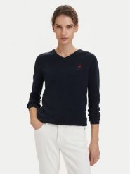Beverly Hills Polo Club Sweter P-SS26W-M536563 Granatowy Regular Fit. Niebieskie swetry damskie Beverly Hills Polo Club, m, bez wzorów, z bawełny, bez kołnierzyka, bez ramiączek, bez kaptura. Za 269.99 zł.