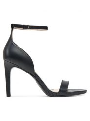 Calvin Klein Sandały Heel Sandal 90 - Lth HW0HW02337 Czarny. Czarne sandały damskie Calvin Klein, bez wzorów, ze skóry, bez obcasa, na szpilce, bez zapięcia. Za 409.99 zł.
