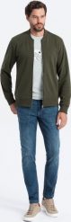 Bawełniana rozpinana bluza męska dresowa bomberka khaki V1 OM-SSZP-0215 XL. Brązowe bluzy męskie Ombre, m, bez wzorów, z bawełny, bez kaptura. Za 302.57 zł.